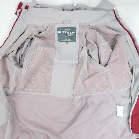 Nordic Alpine Waterproof Hooded Anorak Raincoat Red Jacket Windproof Size Small - Picture 4 of 10
